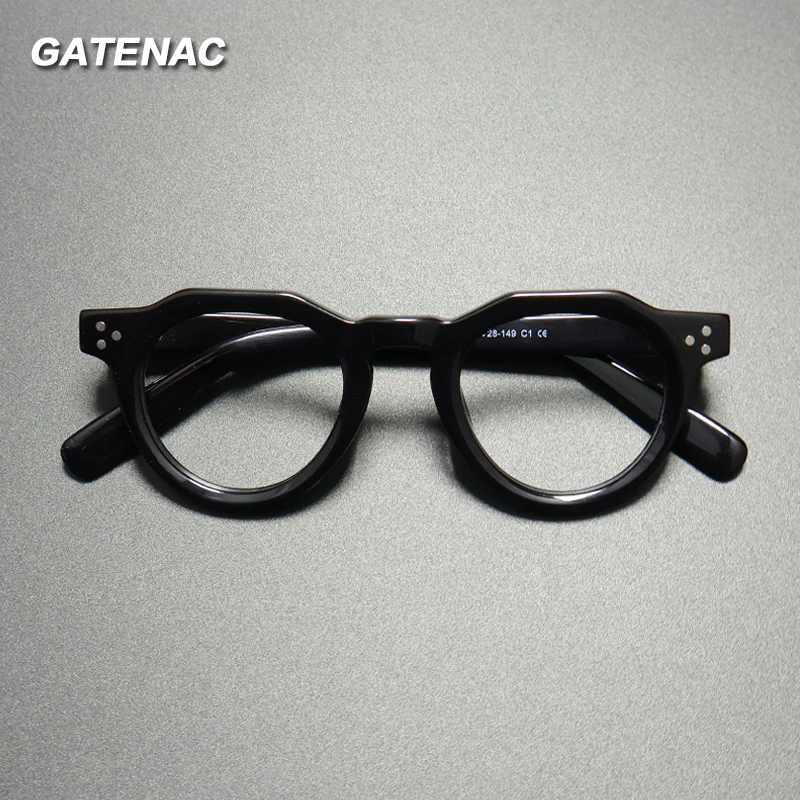 Gatenac Vintage Handmade Acetate Eyeglasses Frame Men 2025 New Quality Glasses Frame Women Retro Luxury Brand Designer Eyewear