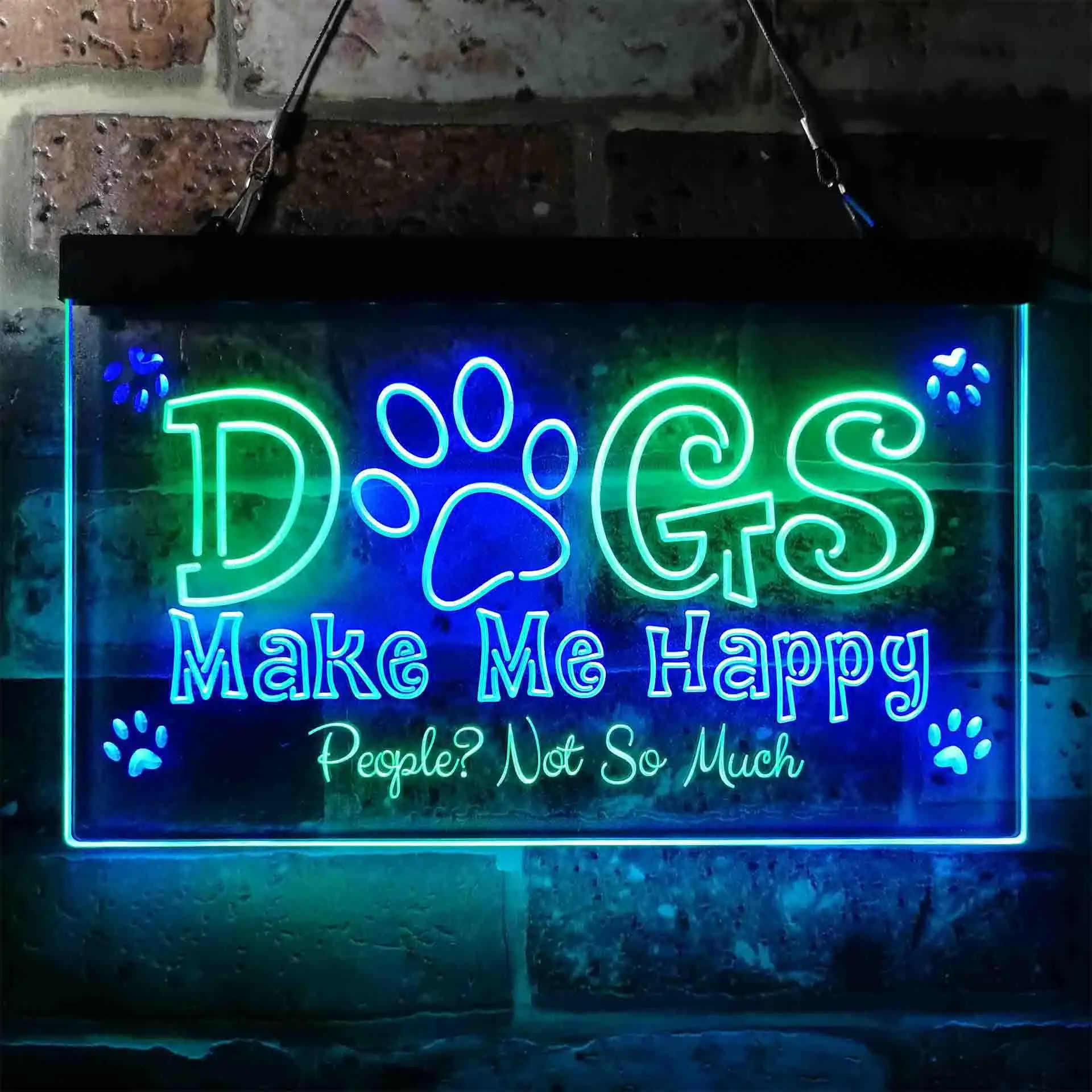 

Humor Dogs Make Me Happy Двухцветная светодиодная неоновая вывеска st6-i3940