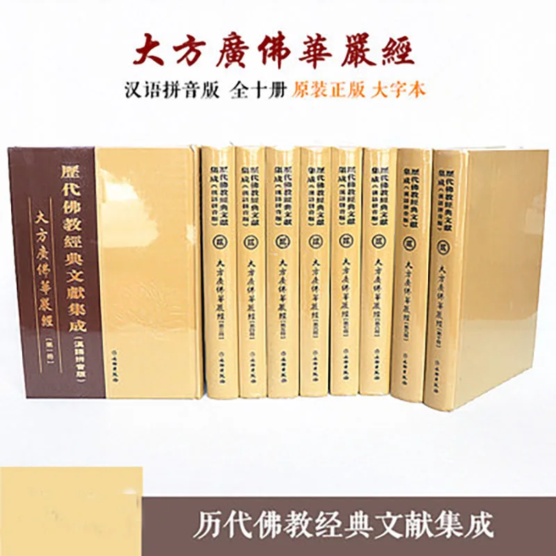 10 Pcs Dafang Guangfo Huayan Sutra with Pinyin phonetic in Chinese