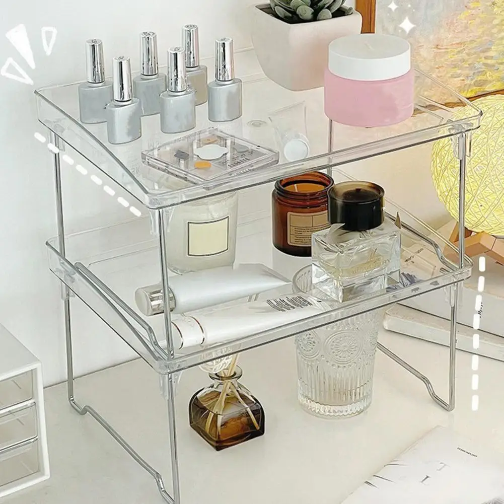 Space-saving Cup Rack Storage Holder Foldable Cup Holder Spice Rack Organizer Shelf with Strong Load-bearing Cabinet Organizer
