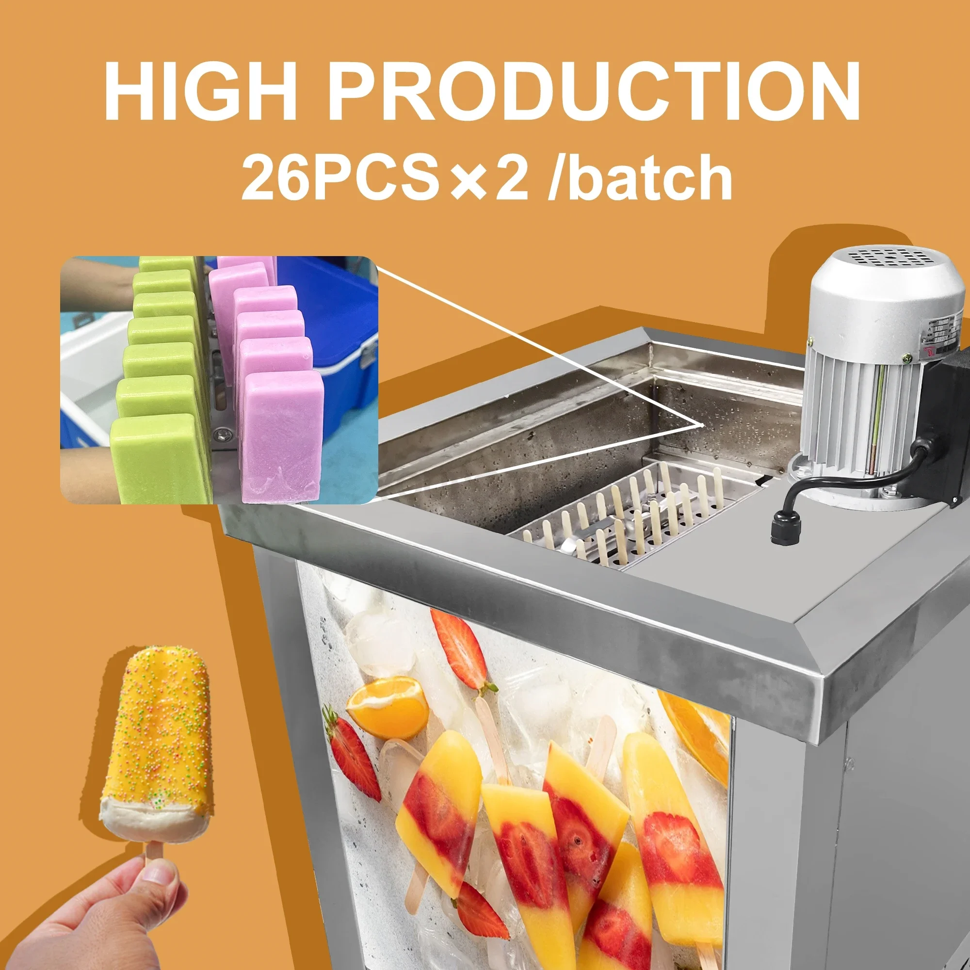 

YourTime 2 Molds Commercial Ice Lolly Machine Popsicle Ice Cream Making Machine Automatic Popsicle Maker Machine