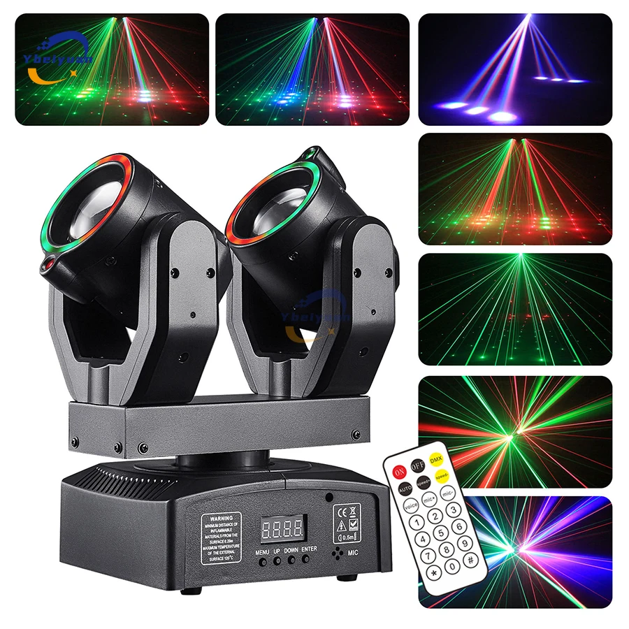 New Double Head Moving Head Beam Light With Aperture Remote Control DMX512 DJ Disco Bar Christmas Birthday Party Effect Light