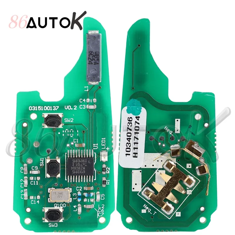Auto Smart Remote Key 433Mhz with ID47 Chip (7953) for MG HS ZTS ZS MG3 MG6 MG5 RX5 RX8 I5 I6 Flip Folding Key Car Key 3 Buttons
