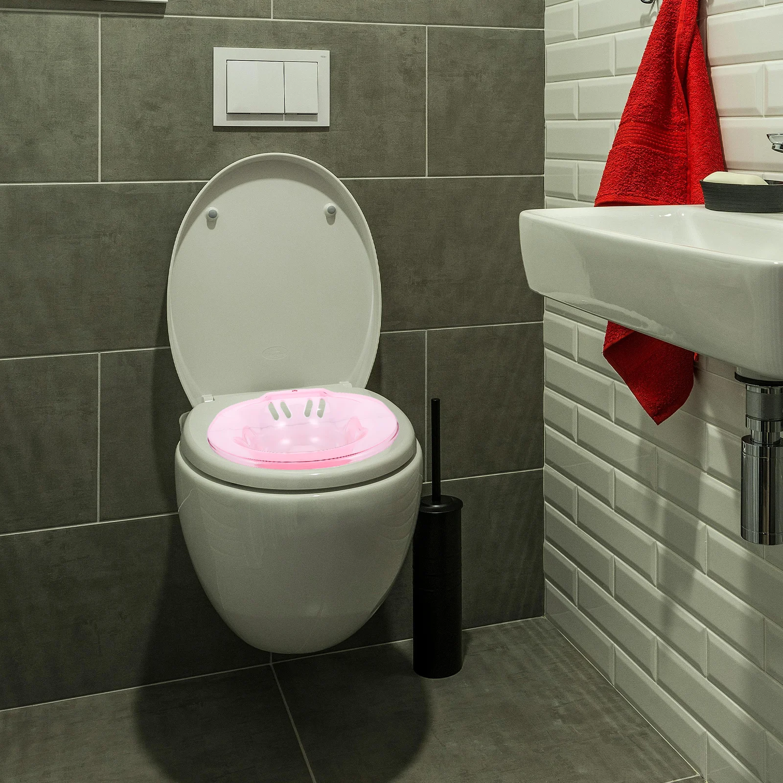 

Thickened Home Plastic Sitz Bath Basin Durable Women Postpartum Care Basin Large Capacity Non-Slip Toilet Seat Compatible Sit