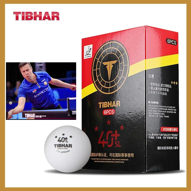 Original TIBHAR 3-Star Seamless Table Tennis Ball 40+ New Plastic ITTF Approved Ping Pong Balls for Training Competitions