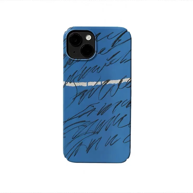 

Blue Background with Black Text Graffiti Case for IPHONE 17 16 ProMax 15 14 Plus 13 12 MINI 11 PRO 16Plus XS MAX Acrylic Phone