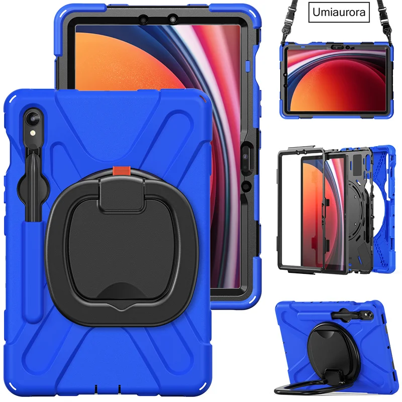 Para Samsung Galaxy Tab S9 FE Plus funda de 12,4 pulgadas para Galaxy Tab S7 Plus FE S8 Plus armadura resistente niños cubierta con soporte a prueba de golpes