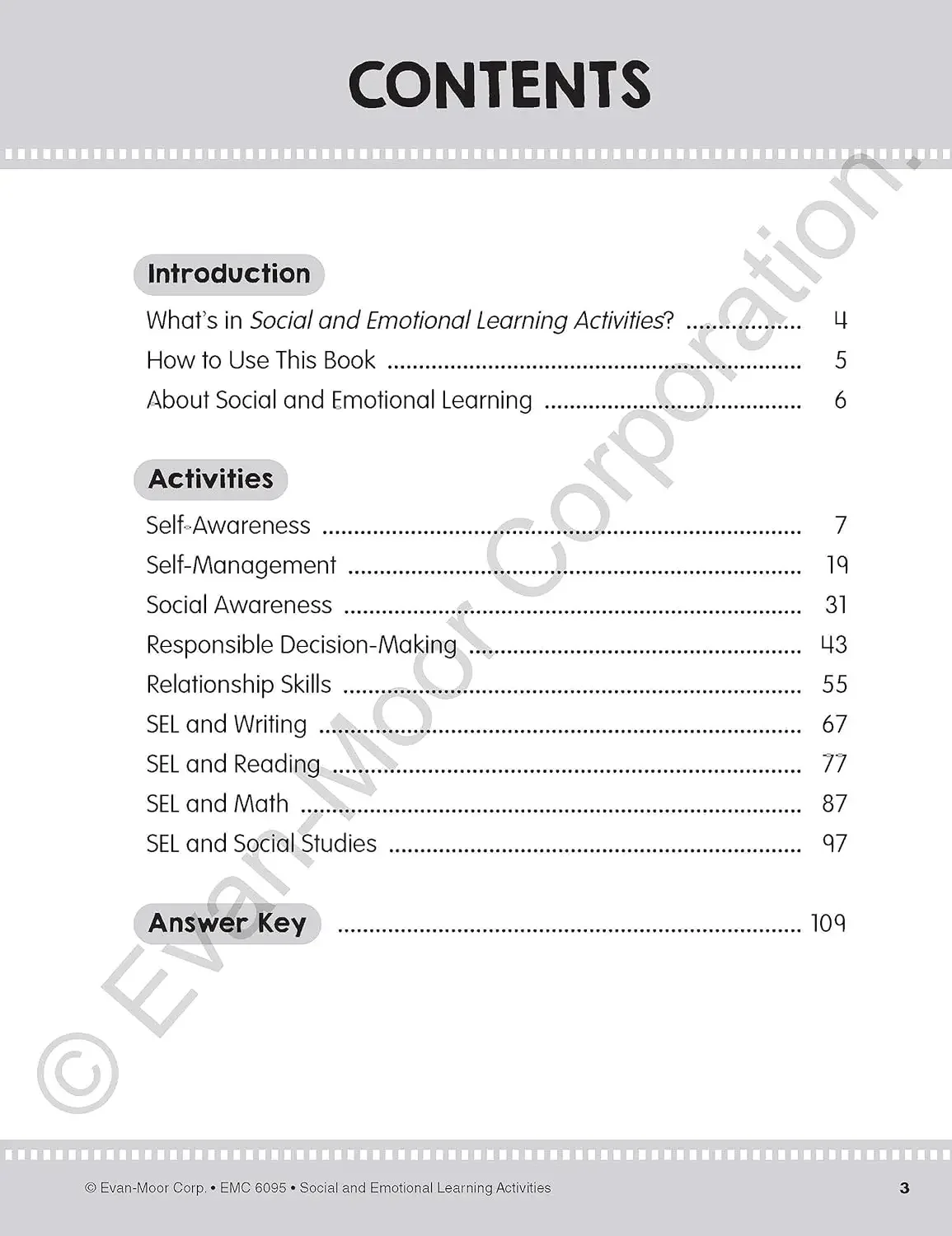 Evan-Moor Social and Emotional Learning Activities, Grades PreK-K Workbook,aged 3 4 5 6, English book 9781645141662