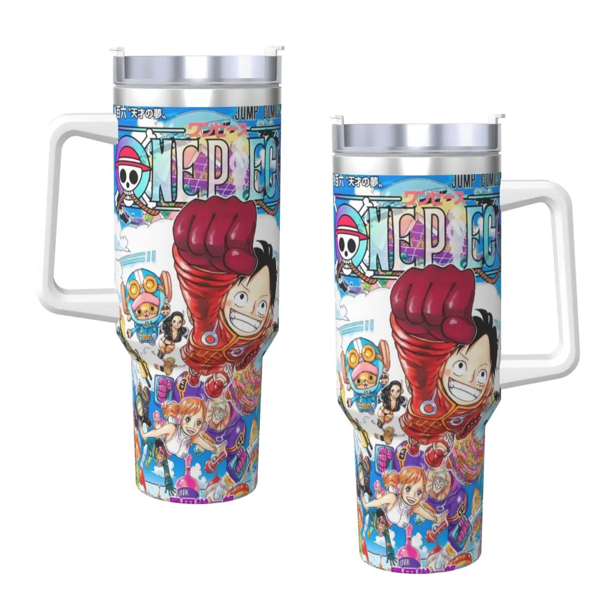 O-One Anime P-Piece Stainless Steel Tumbler Beach Mugs Cup Large Capacity Coffee Mug Portable Hot Drinks Milk Tea Water Bottle