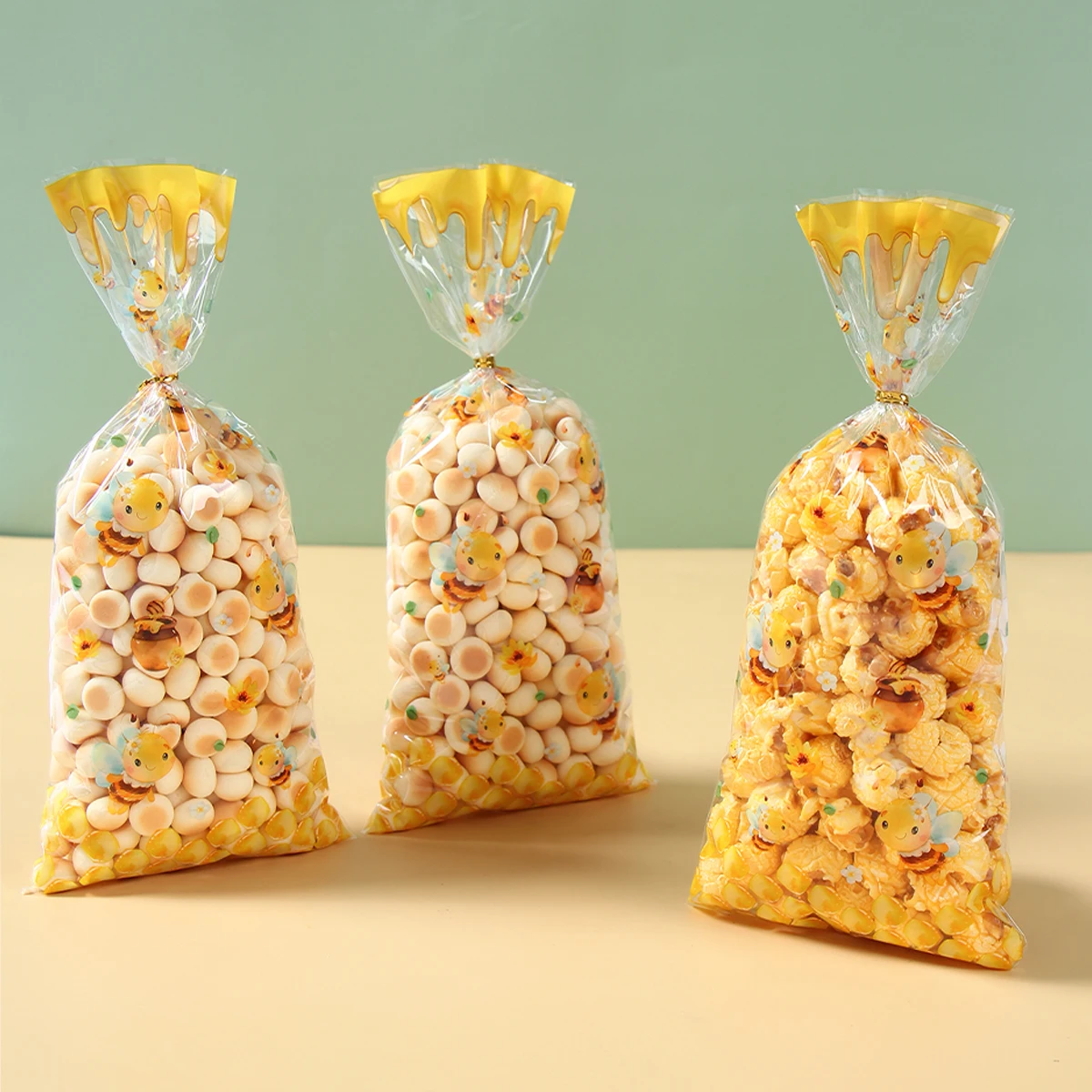 

Bee Candy Bags Happy Birthday Party Decor Kids Favors Gifts Cookie Bags Transparent Plastic Candy Bags Birthday Party Supplies