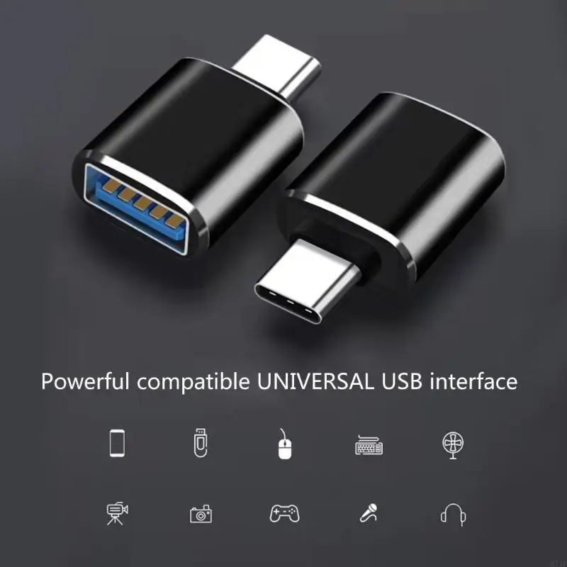 

H7JF Portable Type-C Adapter USB C Male to USB A Female Converter High Speed