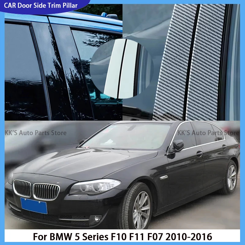 

1Set Black Car Door Window Pillar Posts Molding Cover Trim Kit for BMW 5 Series F10 F11 F07 2010-2015 2016