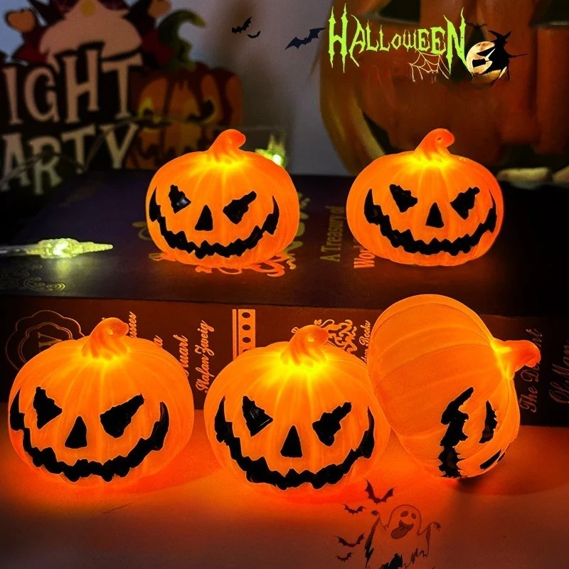 New 1/3Pcs Halloween Pumpkin LED Night Light Haunted House Horror Props Halloween Party Home Decoration Supplies Kids Favors