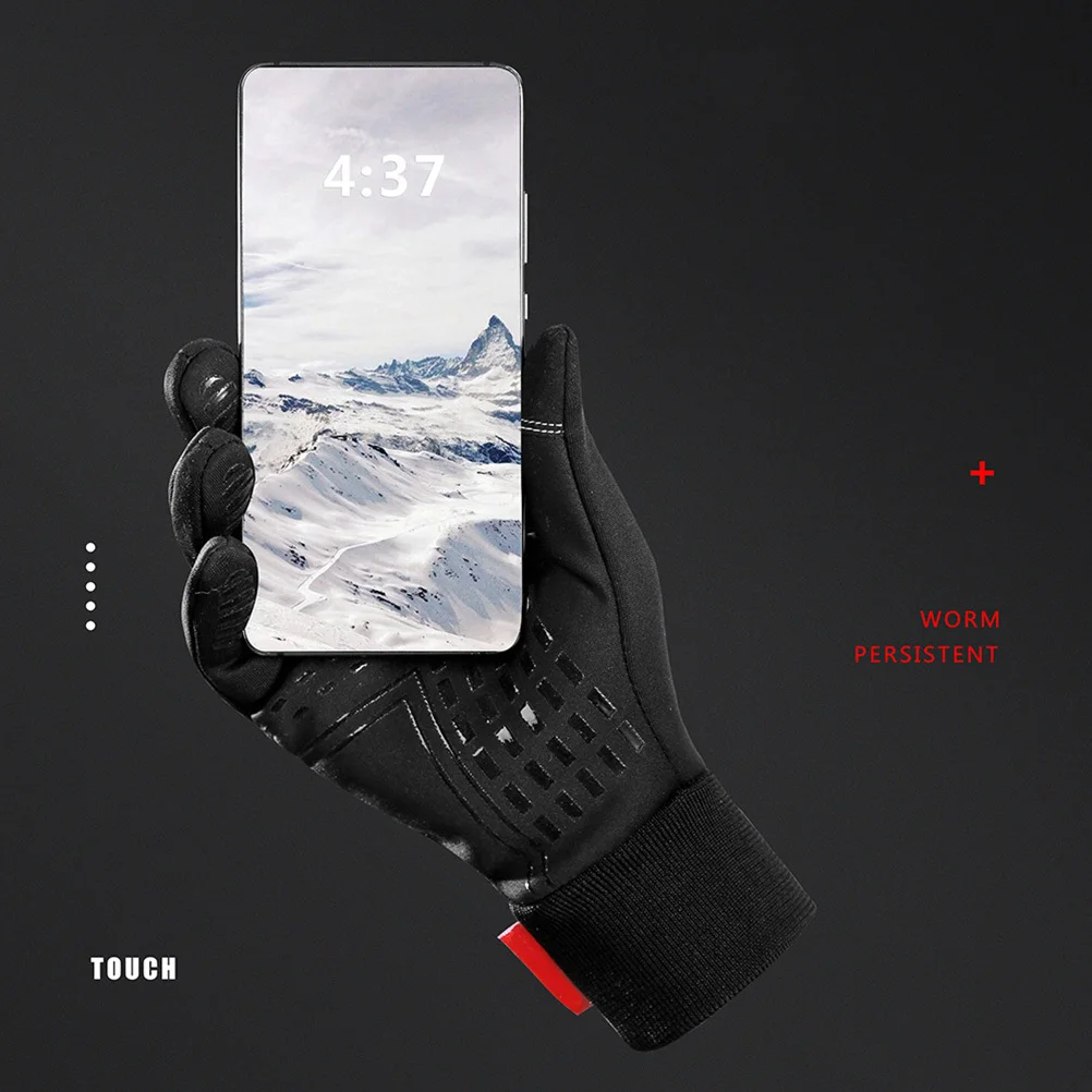 

1Pair Ski Touchscreen Gloves Black Waterproof Windproof Winter Keep Warm Cycling Hiking Outdoor Non-Slip Warm Gloves Size L