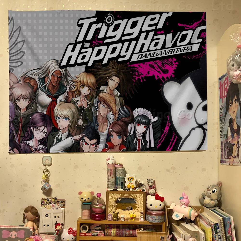 Anime Danganronpa DIY Flag For Family Group Photo Living Room Home Dorm Decor Wall Art Decor Banner