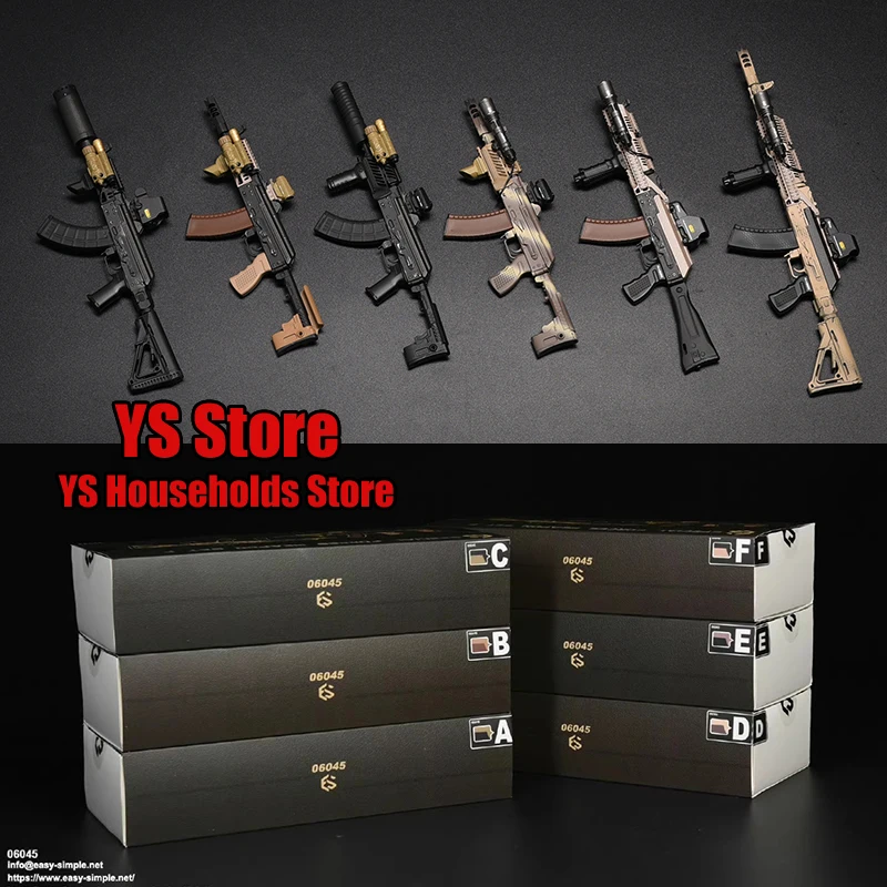 Easy&Simple ES 06045 1/6 Militarny Model Broni Specjalnej AK, Zestaw Akcesoriów do Figurki Akcji 12-calowej, Dekoracja Sceny