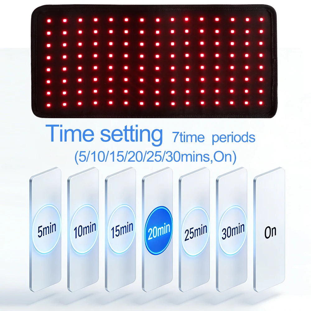 120 LEDs Red Infrared Light 850nm 660nm Waist Shoulder Massage Belt Hot Compress Relaxation Back Pain Relief Relax Body Shaping