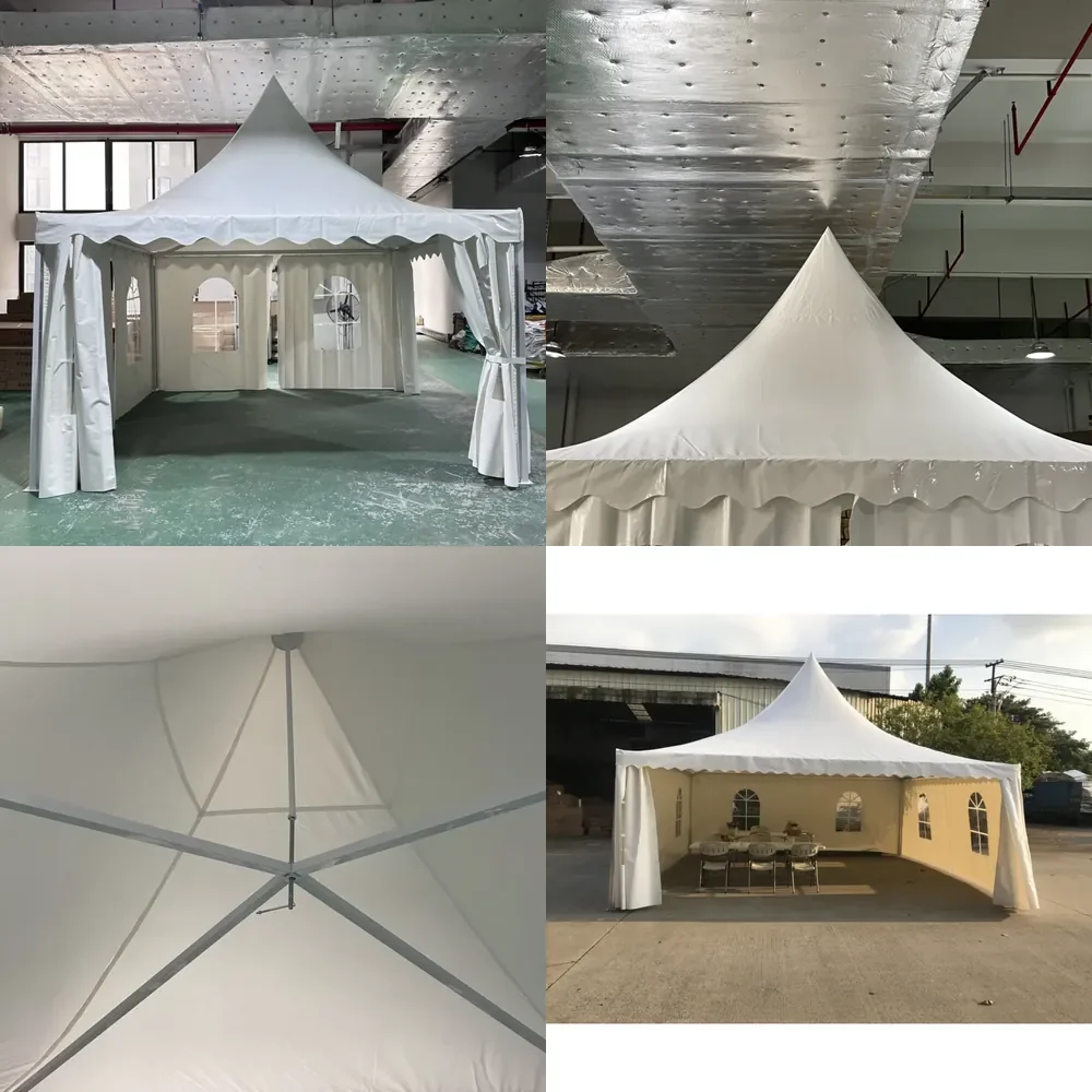 【Daria Auto Parts】 Outdoor Wedding Marquee Canopy Tent PVC Fabric Aluminum Alloy Frame Waterproof Four-Season 3x3 Size