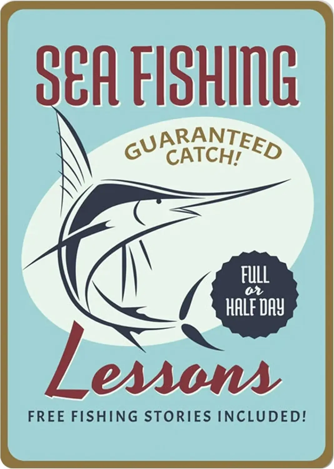 Sea Fishing Lessons Sign Fishing Sign Anglers Gifts Retro Fishing Decor Fishing Gifts Gift For Fishing Dad Anglers Home Dec sign