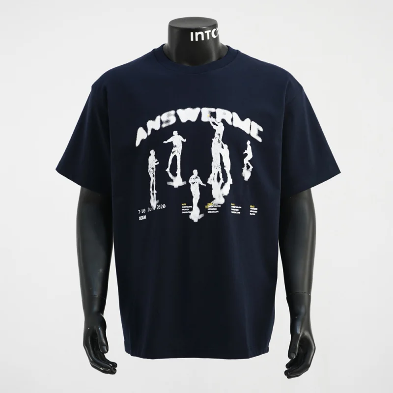 

Shadow printed short sleeved T-shirt for men in summer 2025, niche design, loose and casual Korean version, Instagram trendy top