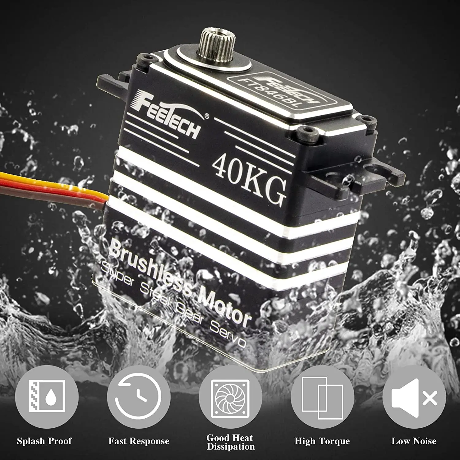 Feetech Waterproof Digital Servo 40KG Servo Metal Gear Brushless Baja Servo for Remote Control Racing Cars/airplanes/boats/robot