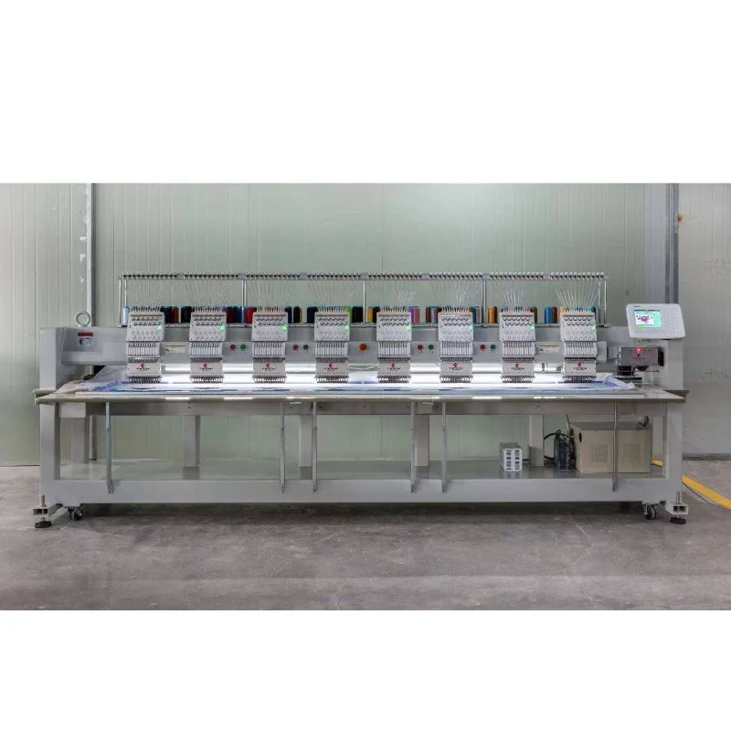 Customized 8 Heads Automatic Computerized Embroidery Machines T-Shirt Flat Hat Computer Embroidery Machine Factory Price