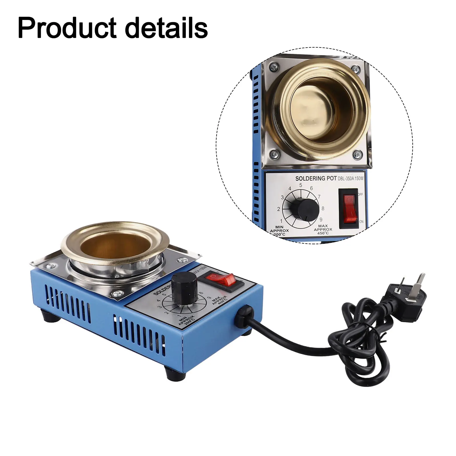 40mm Depth Of Tank Soldering Furnace 1Pc Input Voltage Material Stainless Steel Tin Plate Diameter Welding Time