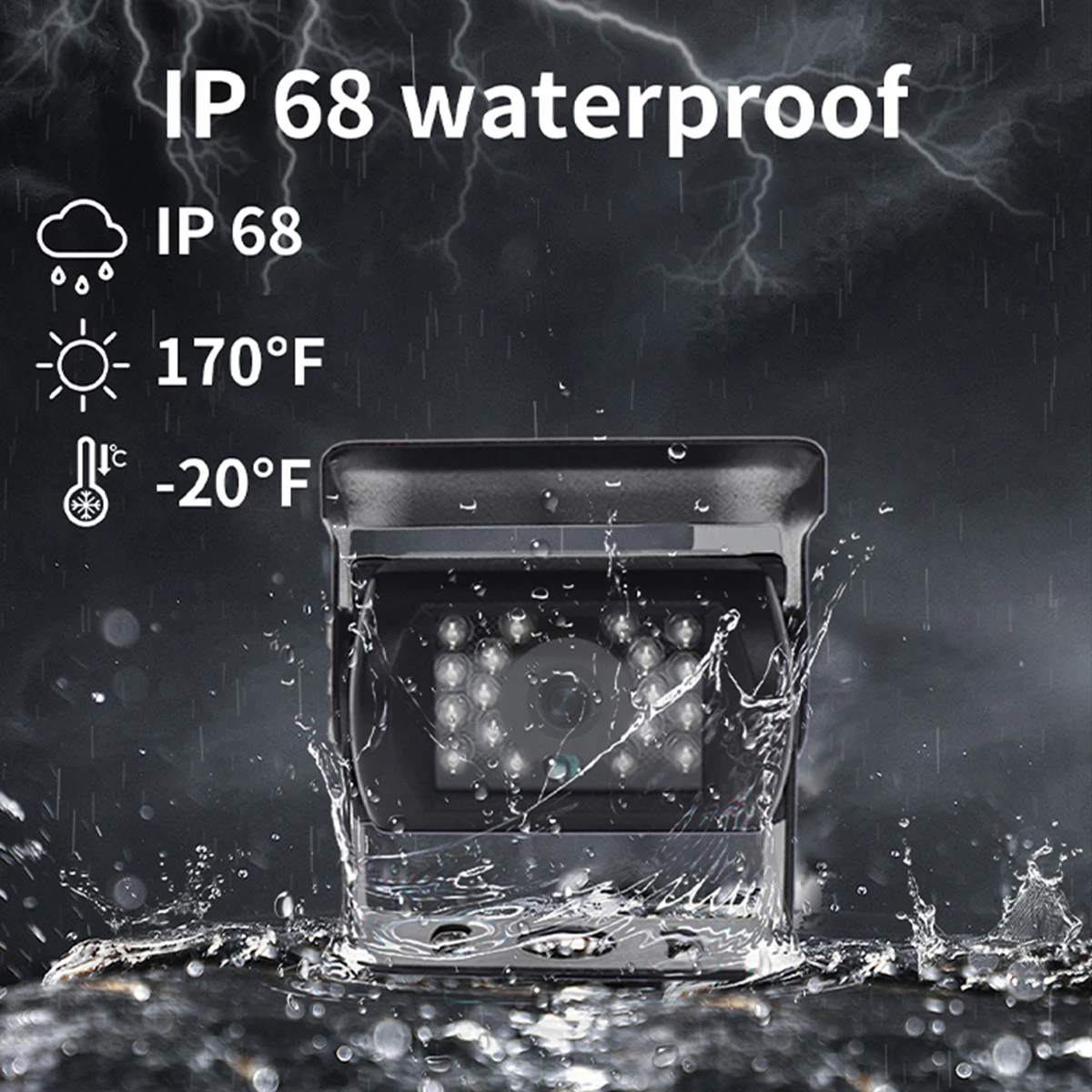 1080P IR Car Rear View Waterproof Dust Proof IP69K  Night Vision Camera for Truck Bus Van Parking Camera for Monitor