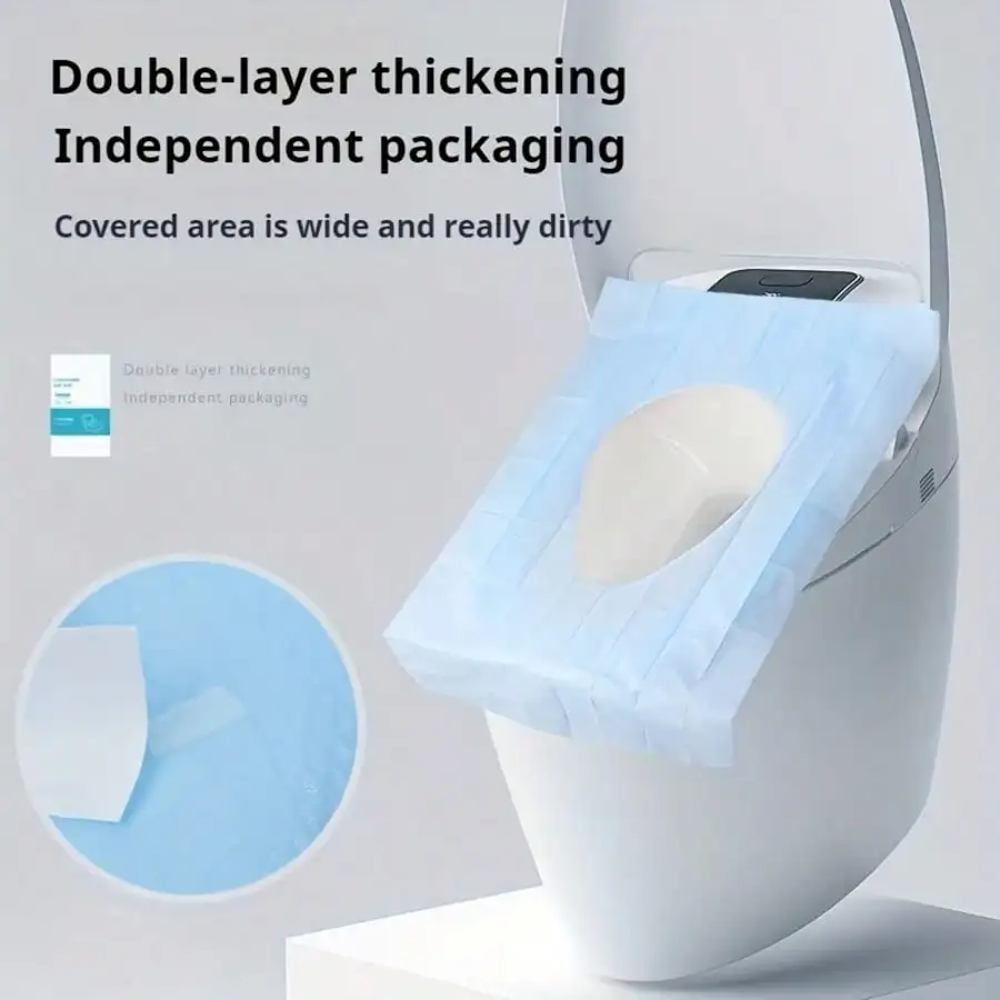20 Sheets of Disposable Flushable Toilet Seat Liners | Portable Travel-Sized Soft Paper Cover, Toilet Seat Liner for Trips view 5