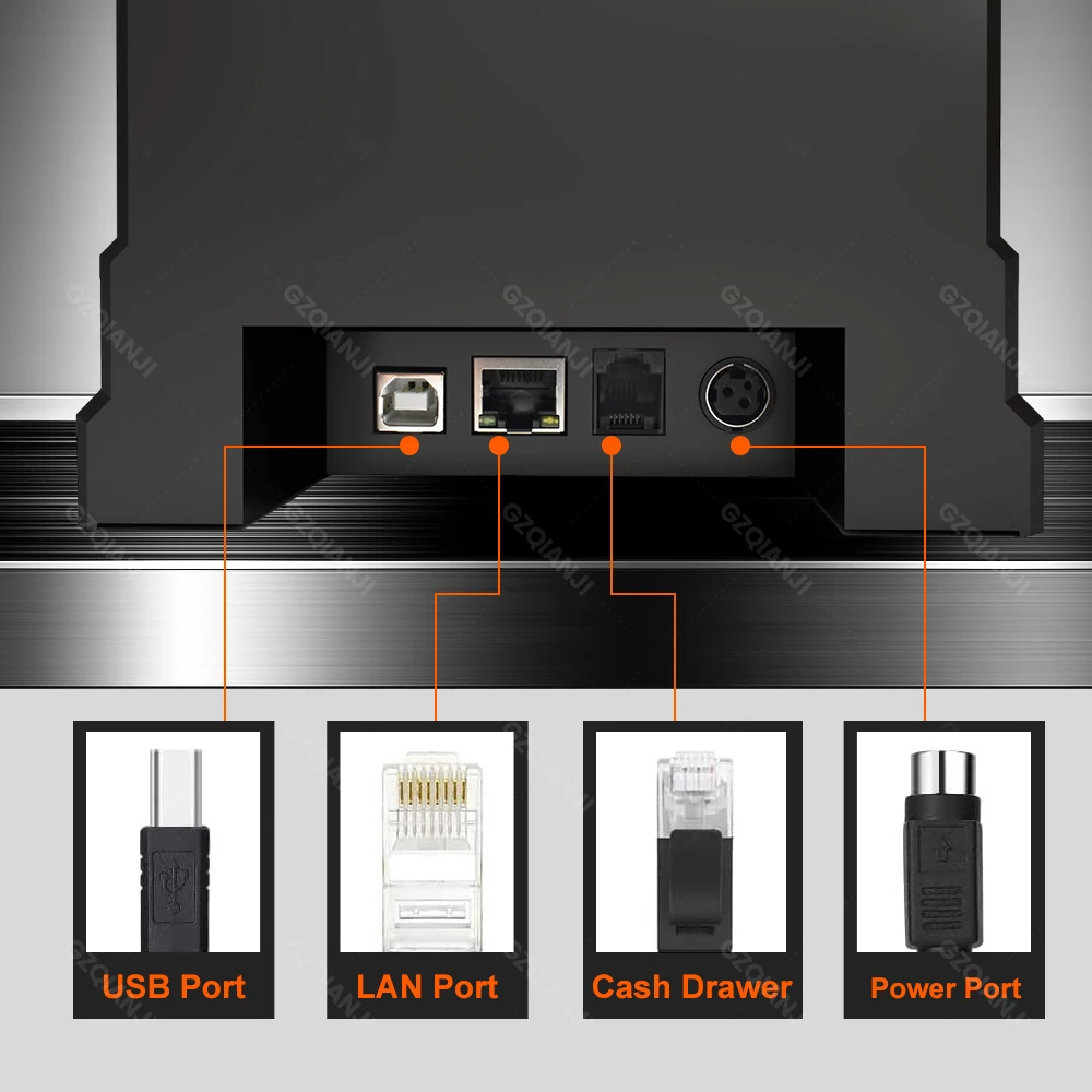 Imagem -06 - Impressora Bluetooth Thermal Lan Impressão de Recibos de Dinheiro Máquinas Multifuncionais para Pequenas Empresas e Parede 80 mm