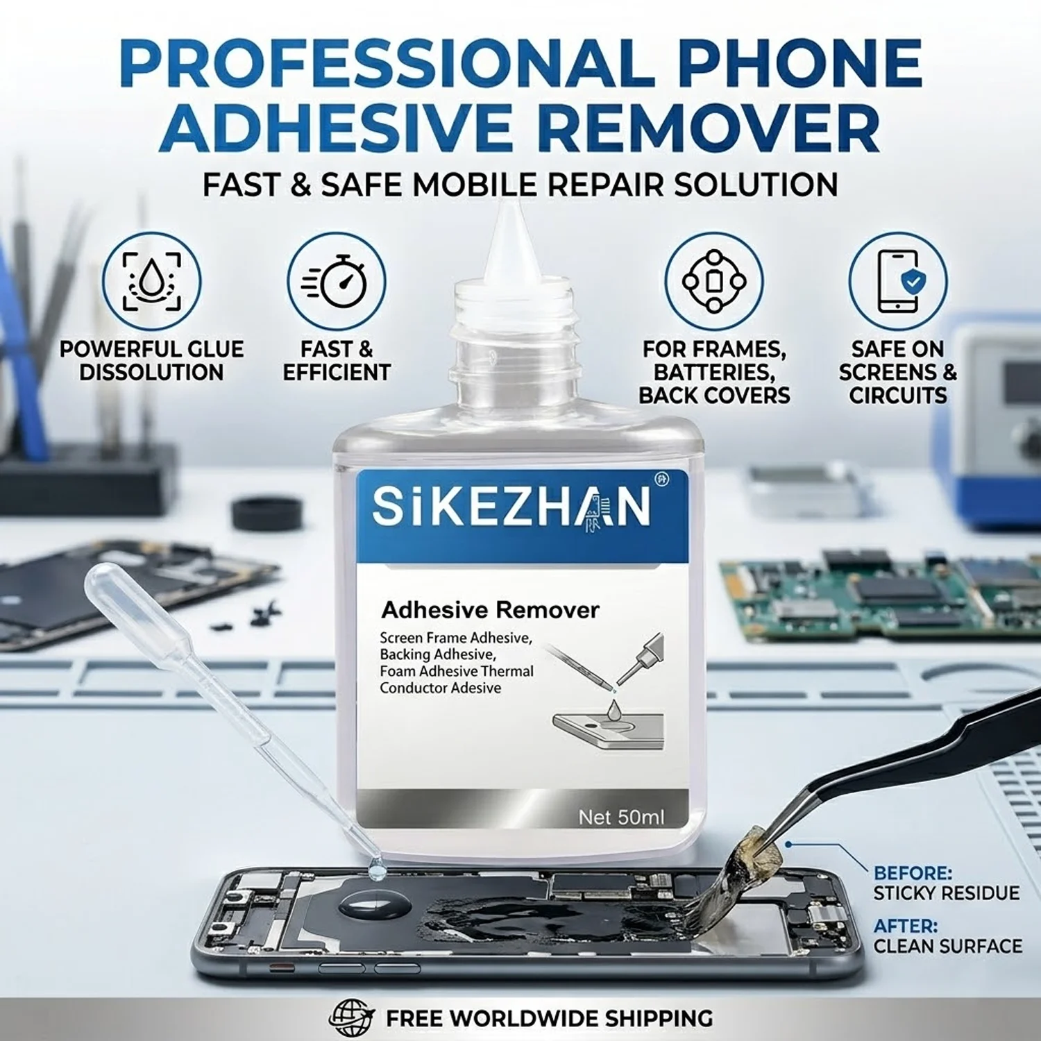 Fast Acting Screen Glue Remover for Smart Phone LCD Display Repair OCA Polarizer Adhesive Cleaning Liquid Professional Repair