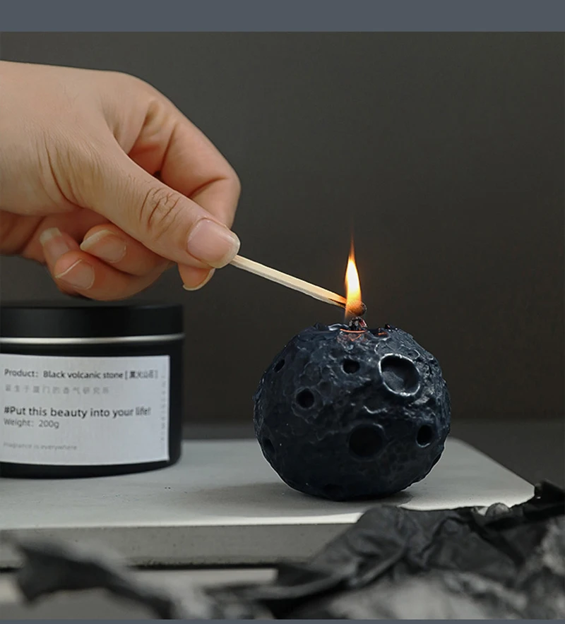 DIY Gift Box Set Black Moon Aromatherapy Candle Bedroom Creative Personalized Decoration With Hand Gift Spherical Moon Candle