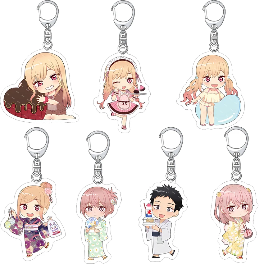 55MM Anime My Dress-Up Darling Acryl-Schlüsselanhänger Gojō Wakana Kitagawa Marin Inui Sajuna Figur Niedliche Exquisite Geschenke