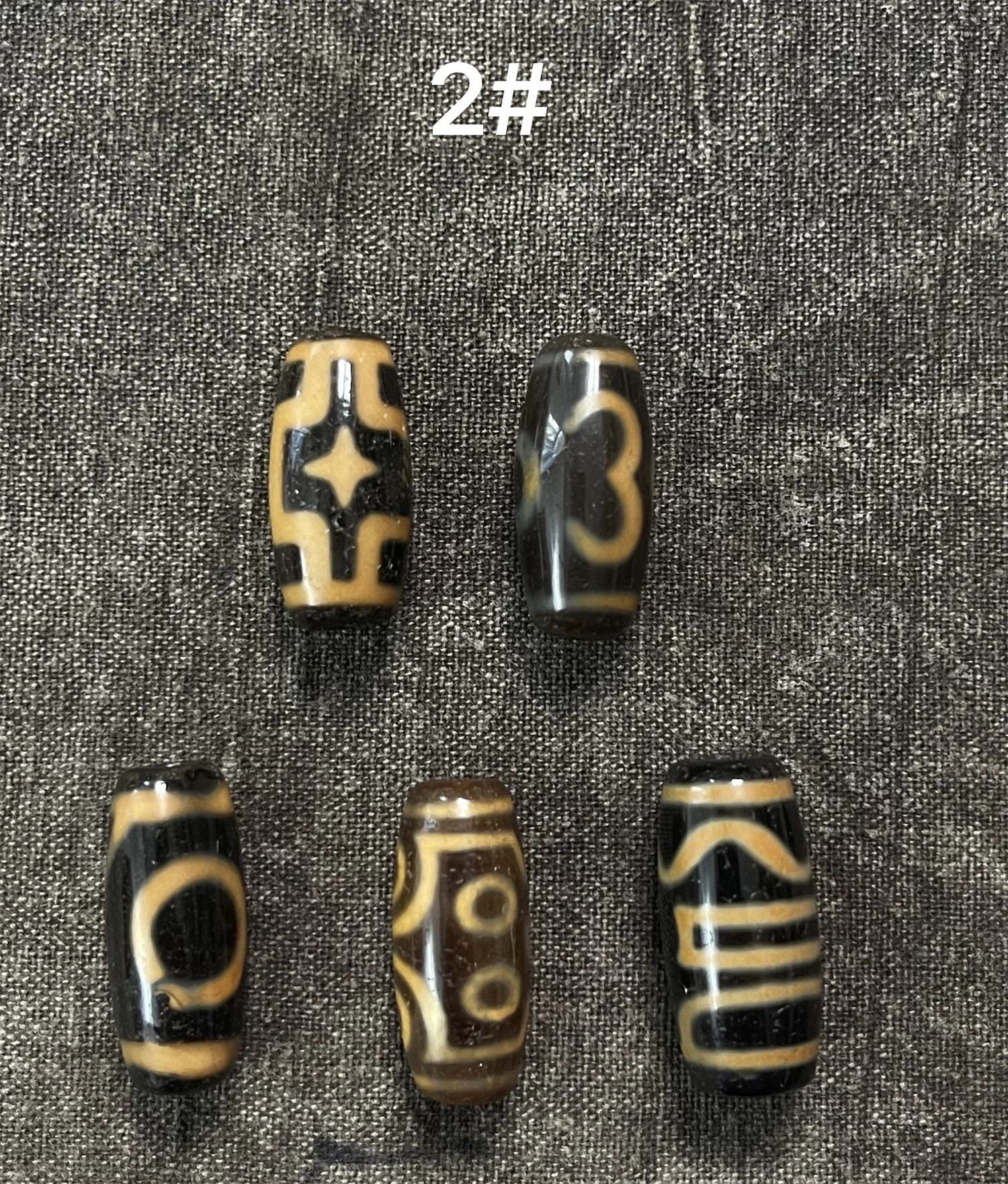 5pcs/lot Natural multi-pattern old agate dzi Weathering lines Tooth yellow 27mm*12mm Bracelet Necklace accessories Ethnic style