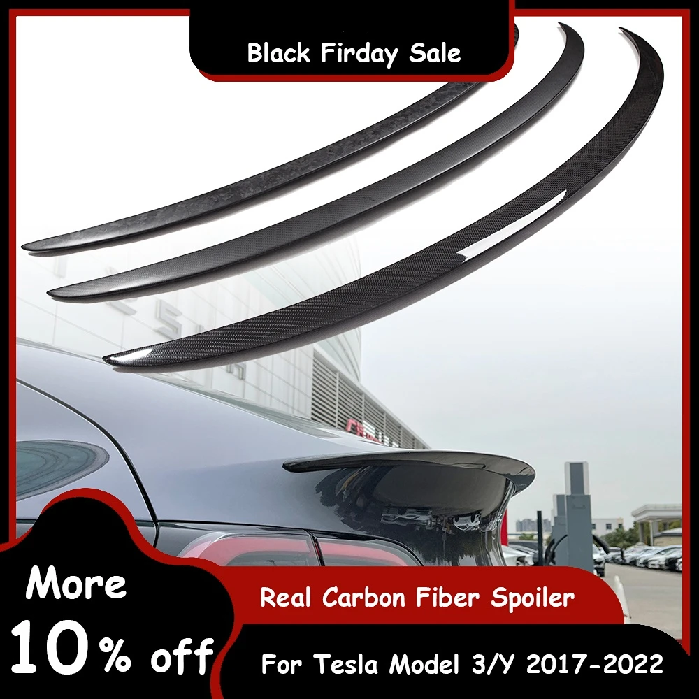 New Car Trunk Wing Spoiler For Tesla Model Y 2021 Accessories Spoiler Real Carbon Fiber Accessory Model 3 2022