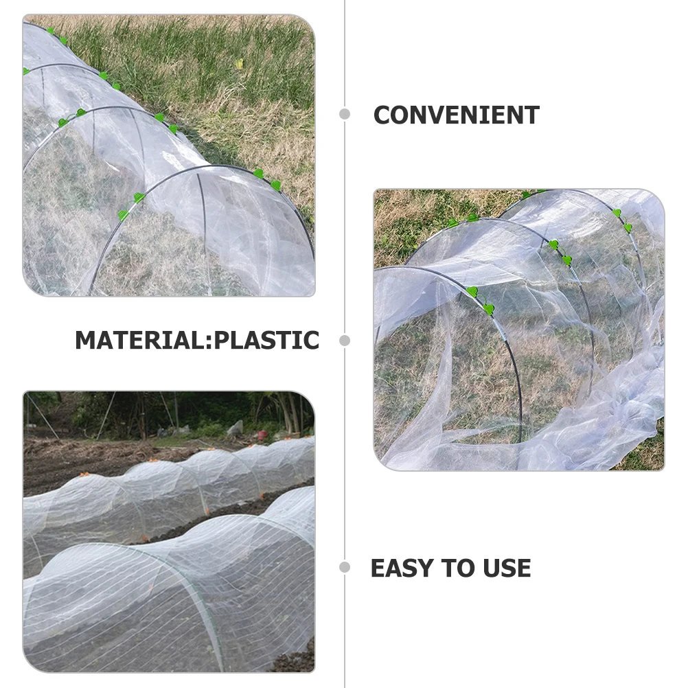 

1Set Greenhouse Protection Net Heavy Duty Plastic Row Cover Hoops for Frost Sun Garden Growing Tunnel Support Frame