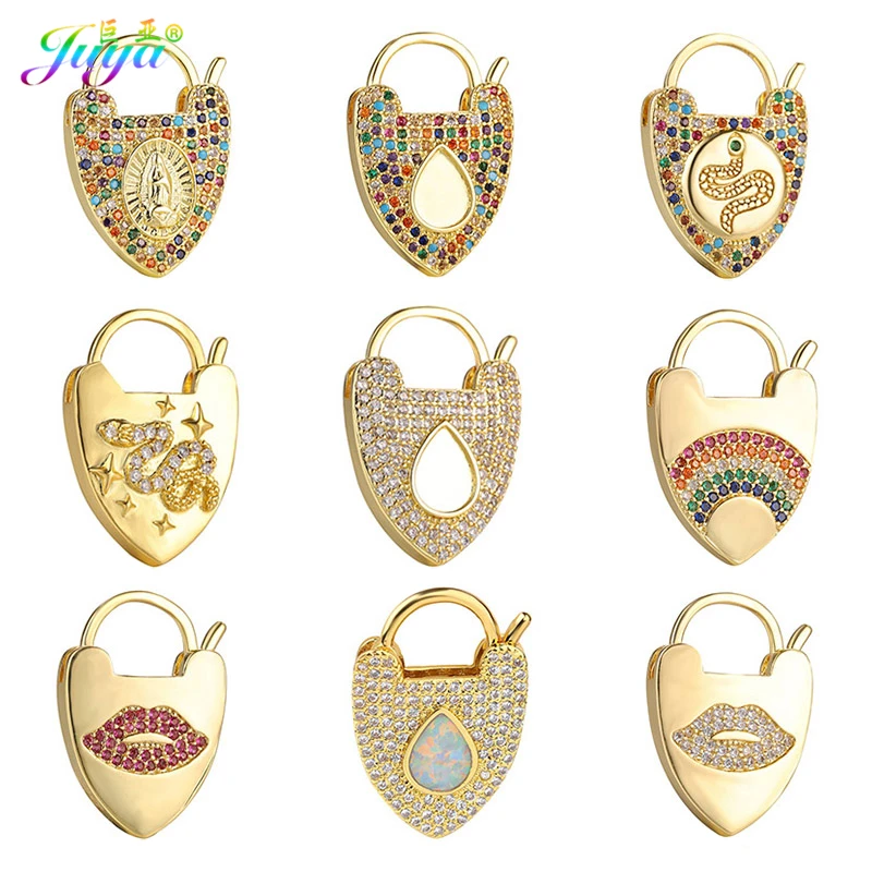 Juya 18K Gold Plated Locket Pendant Fastener Screw Lock Carabiner Clasps Accessories For DIY Fashion Women\'s Jewlery Making