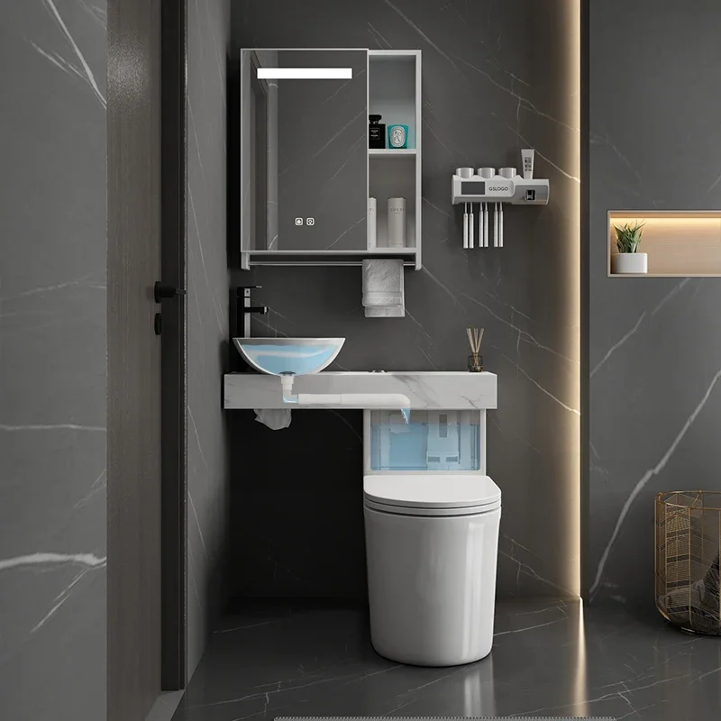 Wash Basin Integrated Face Washing Inter-Platform Basin Small Stone Plate Cabinet Combination