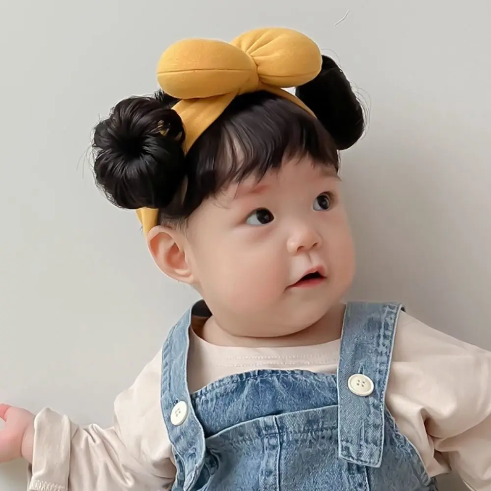 أزياء Bowknot الطفل العصابات الشعر شعر مستعار القطن لطيف الوليد شعر مستعار عقال واقعية رقيق الرضع هيربيسي التصوير الدعائم