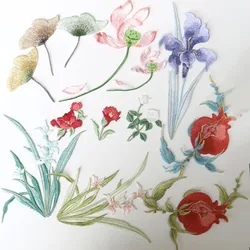 Fashion vintage embroidery flower lace appliques for clothing diy iron on embroidered floral patches  clothes big parches