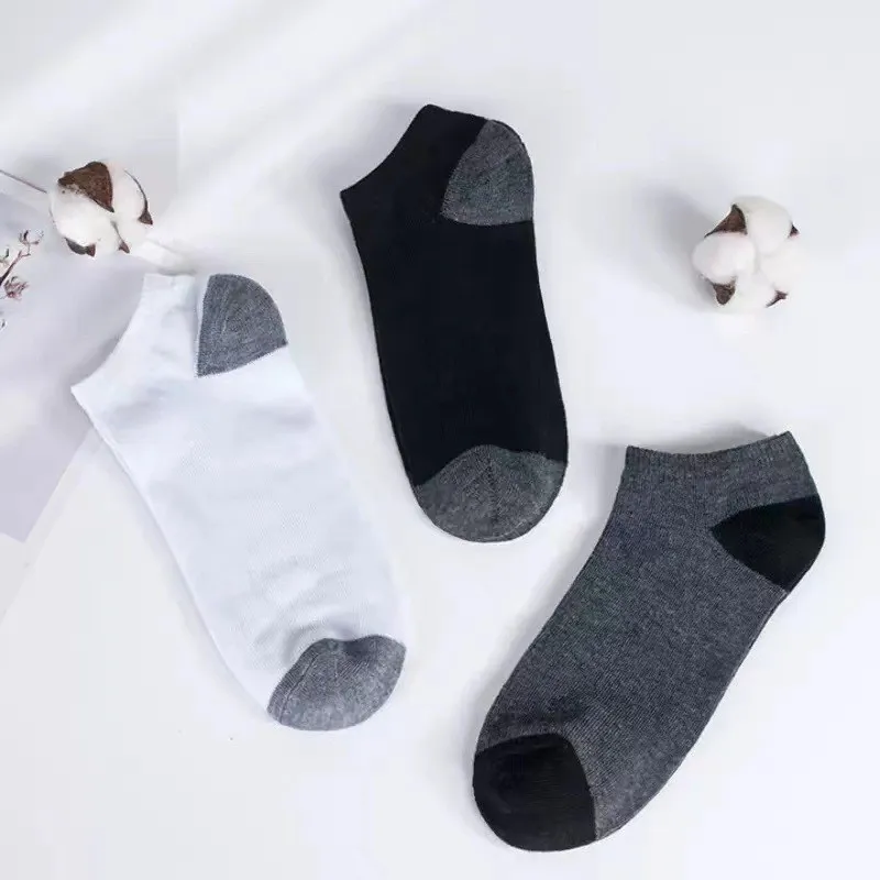

10 Pairs Neutral Solid Color Breathable Short Socks Summer Lightweight Odor Proof Sweat Absorbing Couple Sports Leisure Socks