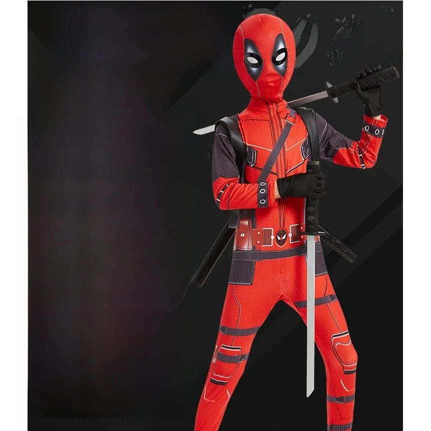 Nuova tuta Deadpool attillata per bambini vestiti per adulti doppia lama Bapa loween ragazzi set costume costume di scena etnico