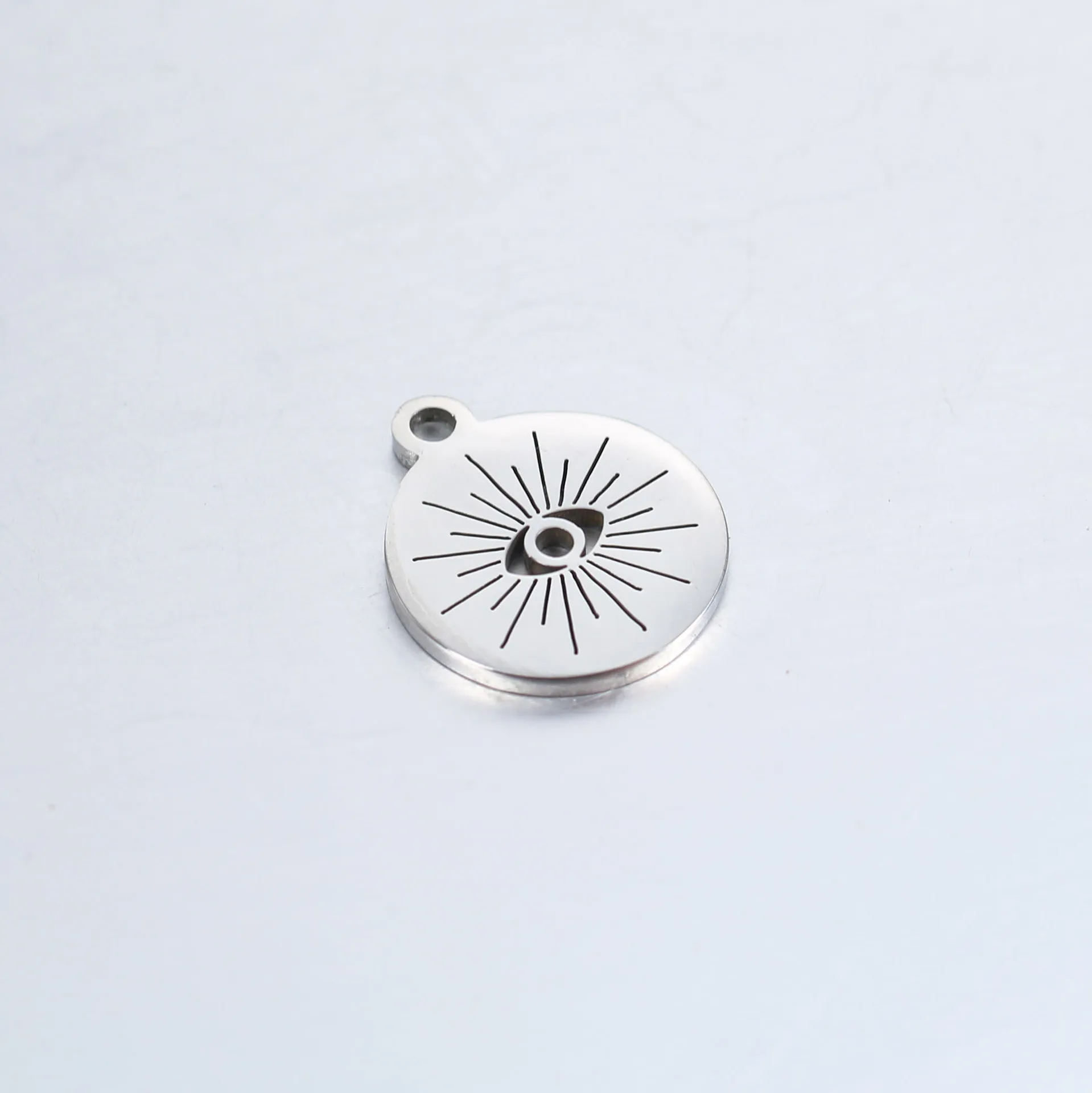 5pcs/Lot Stainless Steel Mirror Circular Hollowed Devil Eye Pendants Charms For DIY Necklace Bracelets Jewelry Findings Making