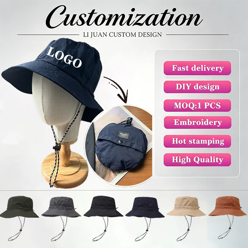 Customized Waterproof Fisherman Cap Foldable Storage Summer Quick Drying Outdoor Hiking Hat Men's Sun Hat Women's Sun Cap
