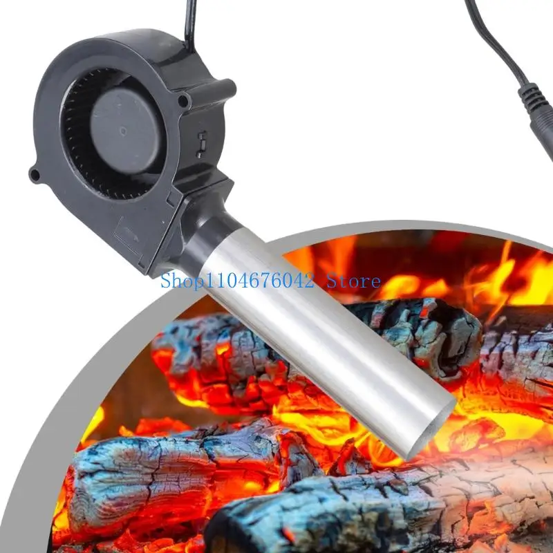 

652F Handheld BBQ Fan Outdoor Air Blower Fan Quick Firing Tool Variable Speed Fan