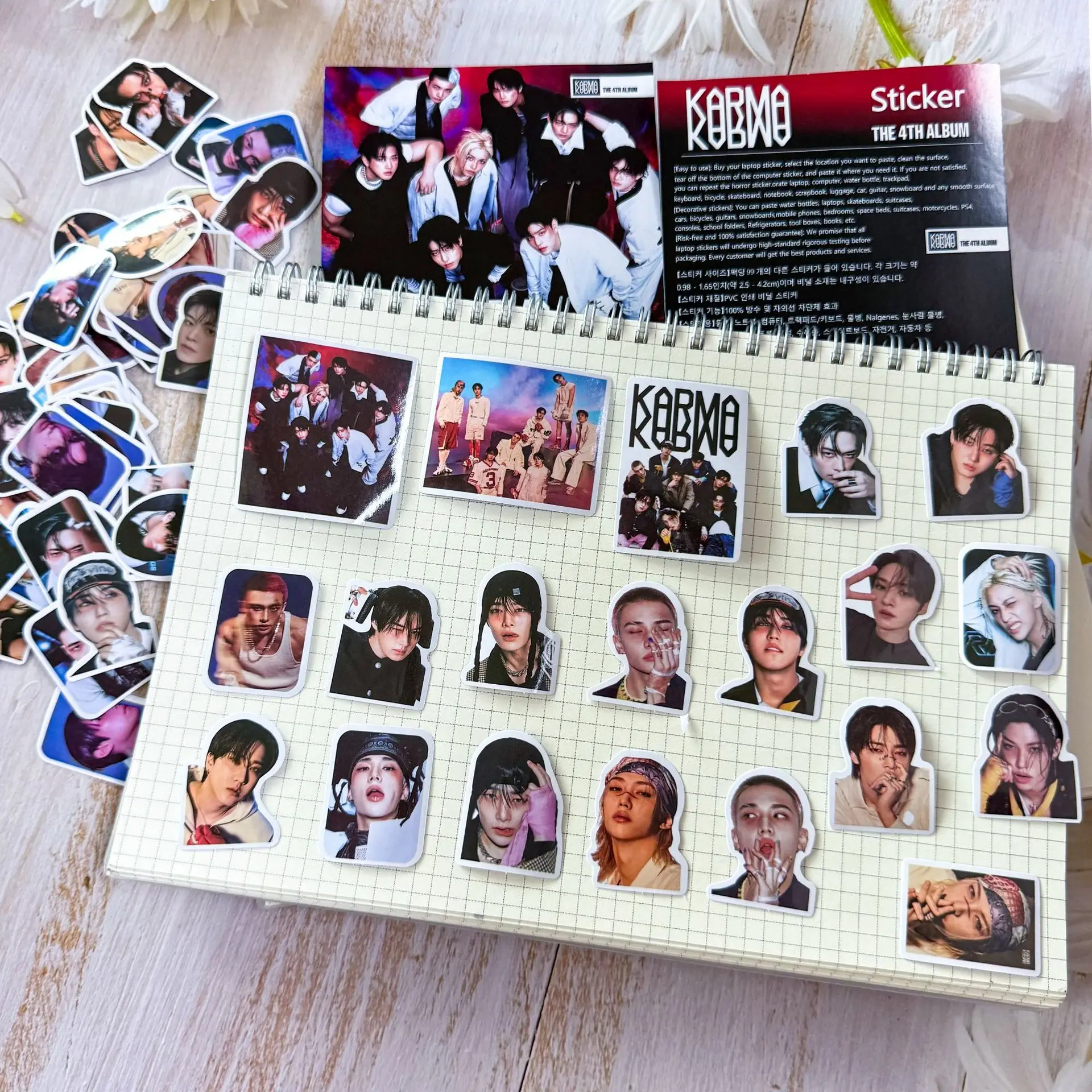 KPOP 신상 99개 스트레이키즈 스티커 정규 앨범 KARMA 주변기기 펠릭스 계정 스티커 여행가방 스티커 물컵 스티커 컬렉션