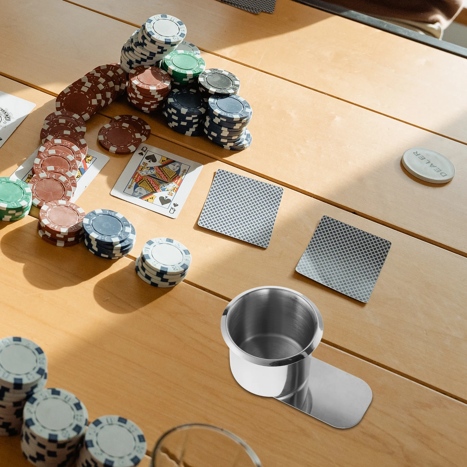 

Gaming Table Drink Can Drink Cup Stainless Steel Cup Holder Holder Accessories Poker Table Insert Replacement