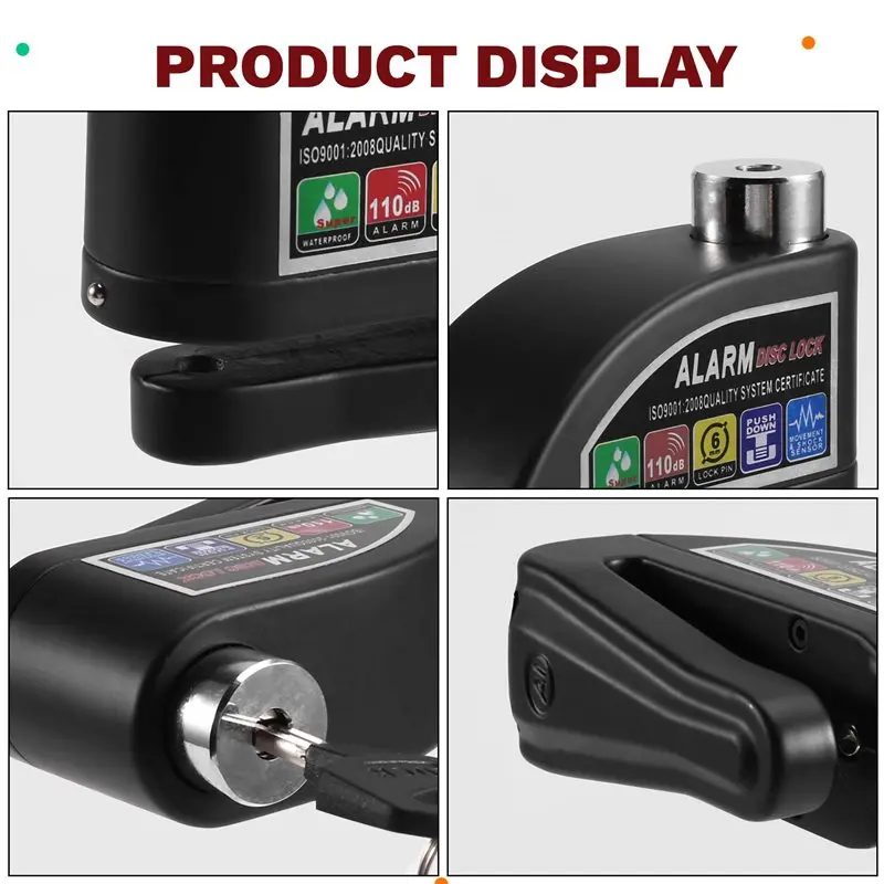 ELECT-Anti-Diebstahl Rad Scheibenbremse Schloss Wasserdicht Sicherheitsalarm Für Motorrad Roller Fahrrad Scheibenbremse Schloss Schutz