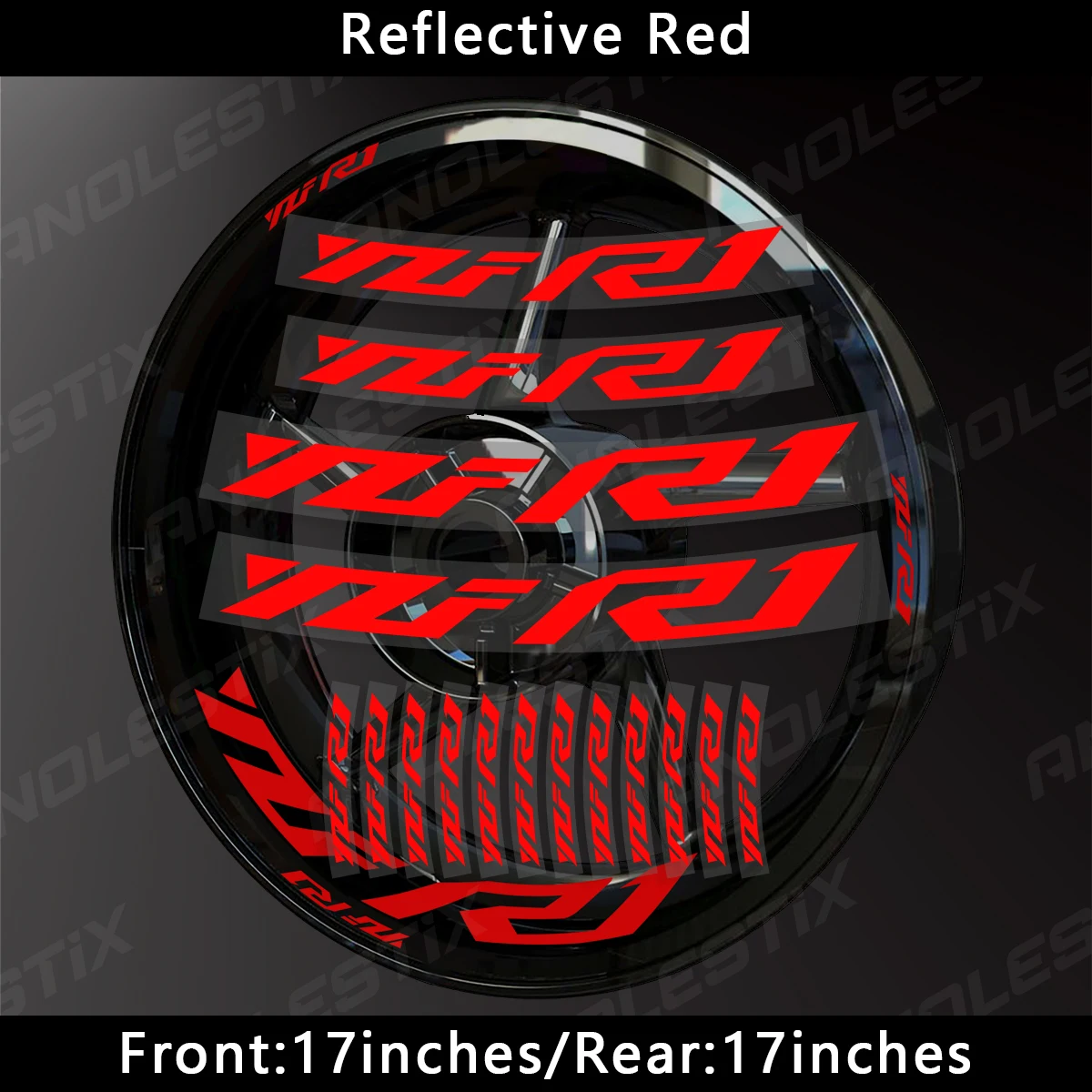 AnoleStix Reflective Motorcycle Wheel Sticker Hub Decal Rim Stripe Tape For YAMAHA YZF-R1 YZF R1 2024 2023 2022 2021 2020 2019