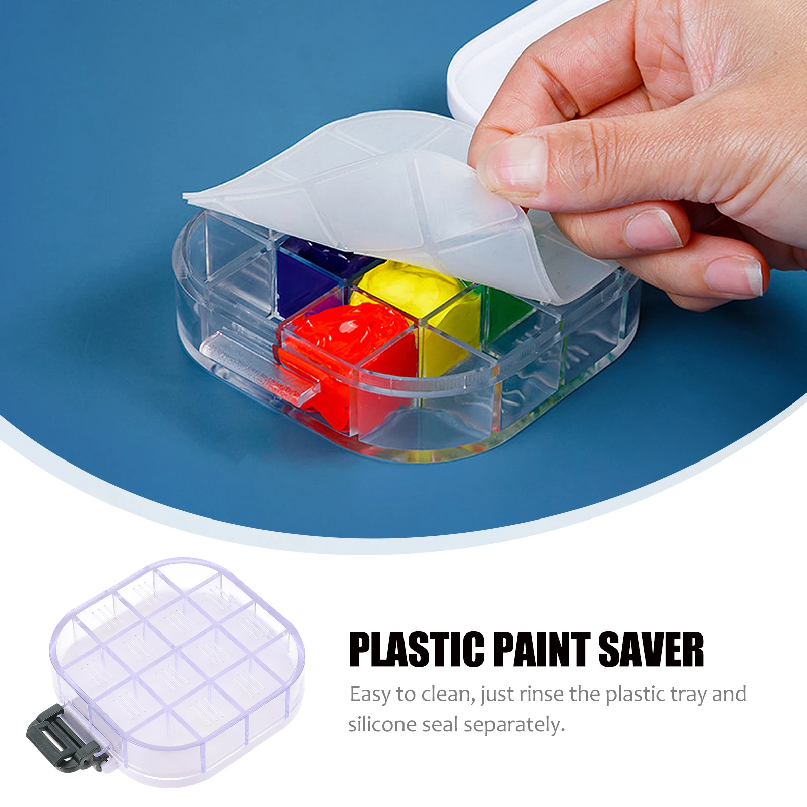 

2 Pcs Paint Box -grid Pigment Color Mixer Pill Practical Painting Tray Plastic Art Drawing Trays Plate Child